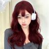 ARROIO Wig woman long hair long curly hair wig cover Red+careset view 2