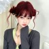 ARROIO Wig woman long hair long curly hair wig cover Red+careset view 3