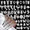 50pcs Luxury Nail Rhinestones Random Silver Nail Charms 3D Alloy Butterfly Nail Art Charms Metal Bowknot Bear Nail Gems Heart Star Flower Charms for Nails Mix Styles Nail Jewels for Nail Art Supplies view 1