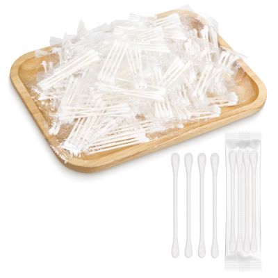 100 Pack Cotton Swabs, Individually Wrapped Cotton Swab, Individually Wrapped Double Tipped Paper Sticks for Ear, Make-up(4pcs per Bag, 100 Bags)