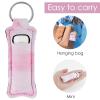 CAIRIAC Marble Lipstick Chapstick Holder Keychains Bulk, Lipstick Case for Women,Portable Lip Balm Holder with Clip, Travel Keychain Holder with Wristlet Lanyard Strap (5 Pcs) view 2