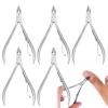 5 Pack Cuticle Trimmer Stainless Steel Cuticle Nipper Dead Skin Remover Scissors Clippers Nail Art Pusher Tools for Fingernails and Toenails view 1
