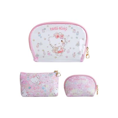 AmBealla Clear Cosmetic Bag Waterproof Makeup Bags with Brush Holder, Large Travel Toiletry Bag Organizer for Women, Portable Skincare & Beauty Tools Storage Case for Home&Trips 3pcs