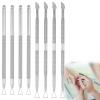 8 Pack Stainless Steel Triangle Cuticle Pusher Double-head Nails Dead Skin Remover Cuticle Trimmer Stick Manicure Polish Tools for Manicure Beauty Salon view 1