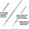 8 Pack Stainless Steel Triangle Cuticle Pusher Double-head Nails Dead Skin Remover Cuticle Trimmer Stick Manicure Polish Tools for Manicure Beauty Salon view 3