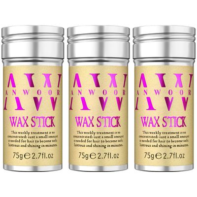 AnWoor Wax Stick for Hair, 3PCS Hair Wax Stick, Hair Gel Stick, Slick Back Hair Stick, Hair Slick Stick for Flyaways, Taming Frizz, Hair Styling Slick Stick for Pomade & No-Greasy