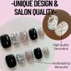 Nail Meow Handmade Press on Nails Short Length- GalaxyLuxury Reusable Seven Layers Gel UV Finish Fake Nail Tips, Nail Art with Design by Licensed Manicurist view 2