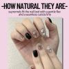 Nail Meow Handmade Press on Nails Short Length- GalaxyLuxury Reusable Seven Layers Gel UV Finish Fake Nail Tips, Nail Art with Design by Licensed Manicurist view 3
