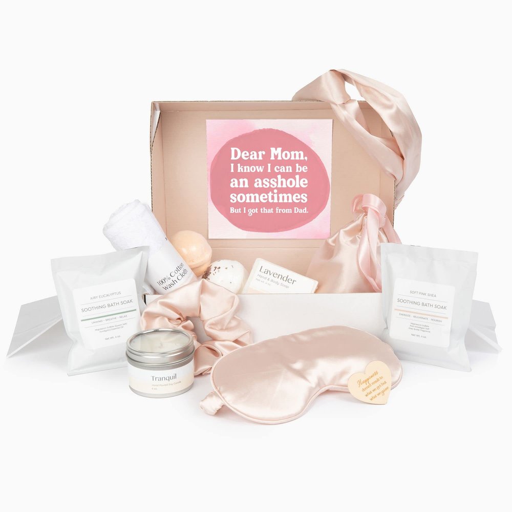 Dear Ava Spa Gifts for Women | Organic Self Care luxury Anti Stress Relaxing Bath and Body Kit Set Basket Box for Her with Heartfelt Card | Premium Spa Gift Boxes for Mom