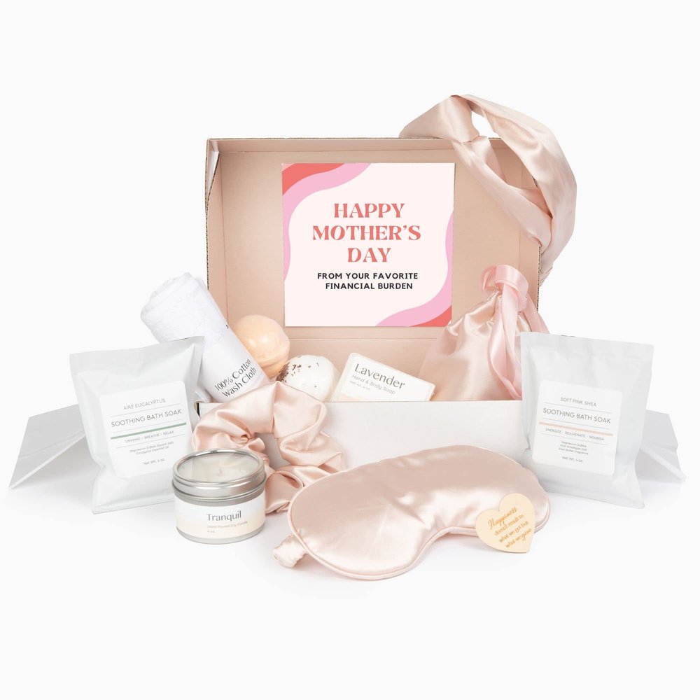 Dear Ava Spa Gifts for Women | Organic Self Care luxury Anti Stress Relaxing Bath and Body Kit Set Basket Box for Her with Heartfelt Card | Happy Mothers Day Gift for Moms