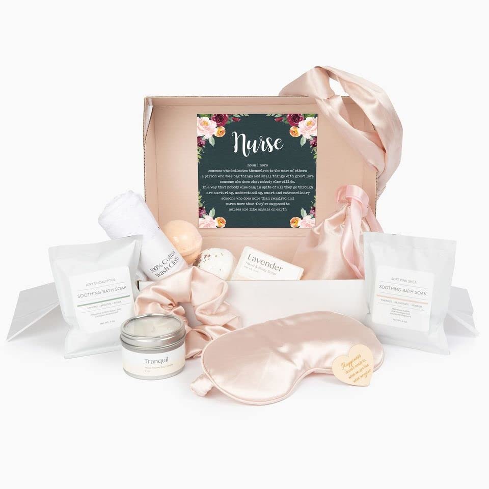 Dear Ava Spa Gifts for Women | Organic Self Care luxury Anti Stress Relaxing Bath and Body Kit Set Basket Box for Her with Heartfelt Card | Premium Spa Gift for Girls