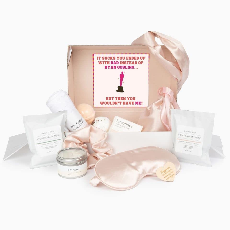 Dear Ava Spa Gifts for Women | Organic Self Care luxury Anti Stress Relaxing Bath and Body Kit Set Basket Box for Her with Heartfelt Card | Funny Gift for Girls