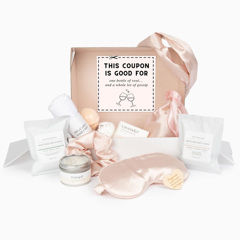 Dear Ava Spa Gifts for Women | Organic Self Care luxury Anti Stress Relaxing Bath and Body Kit Set Basket Box for Her with Heartfelt Card | Funny Gifts for Girls