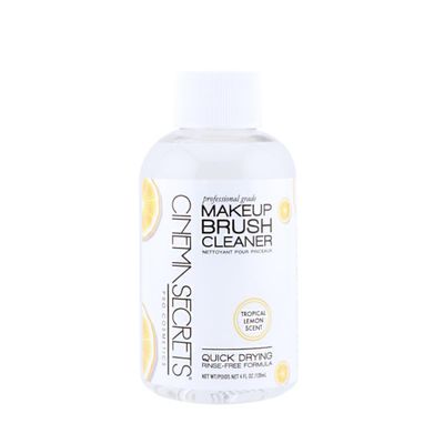 Cinema Secrets Original Makeup Brush Cleaner Solution - Professional Cleanser for Makeup Brushes - Quick-Drying, Rinse-Free Formula - Removes Stubborn Waterproof Make Up - Lemon (4 fl oz)