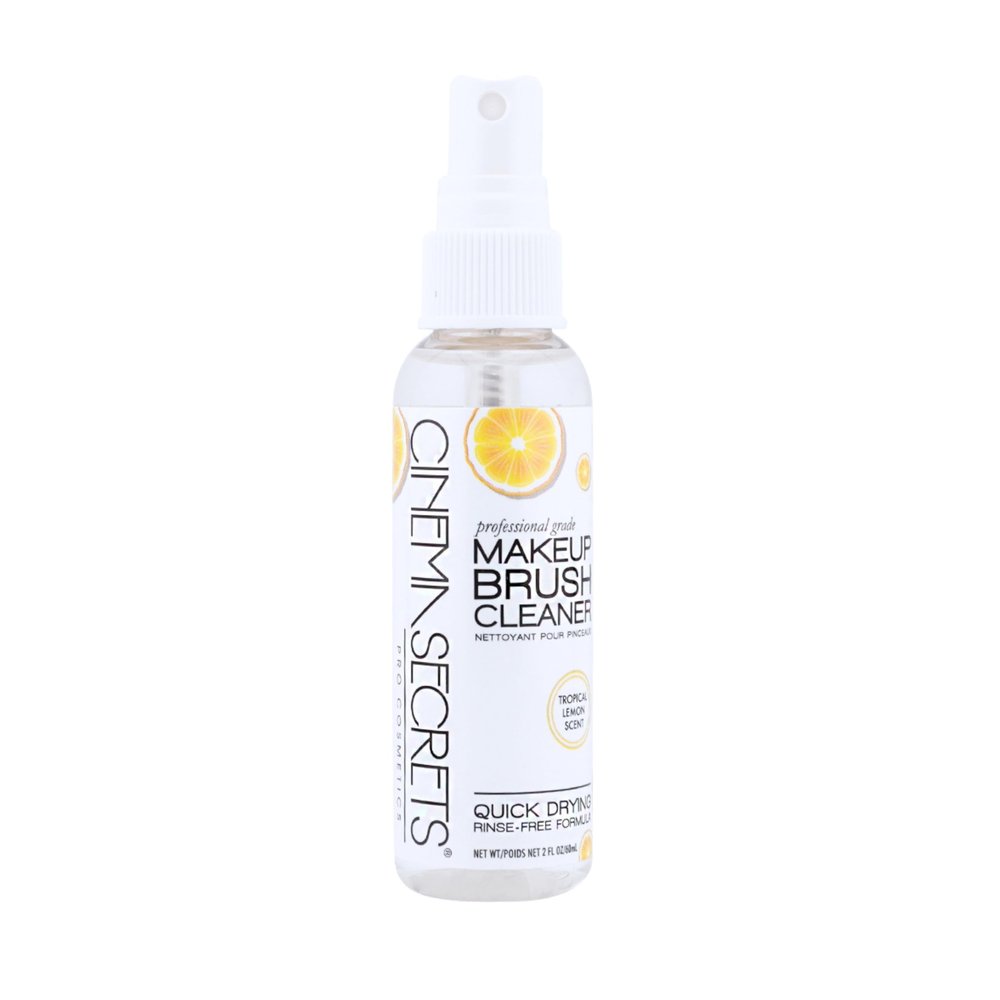 Cinema Secrets Original Makeup Brush Cleaner Spray - Professional Cleanser for Makeup Brushes - Quick-Drying, Rinse-Free Formula - Removes Stubborn Waterproof Make Up - Lemon (2 fl oz)