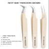 Fiber Tip Lash Tweezers- Pack of 3 Eyelash Extension Tweezers Professional- Lash Tweezers. (Light Nude) view 4