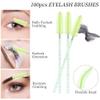 300 PCS/Sets Eyelash Extension Supplies Disposable Micro Swab Brush Match Eyebrow Spoolie Lip Brush Mascara Wand Applicator Mascara Applicator eyelashes Tool (all green handle) view 3