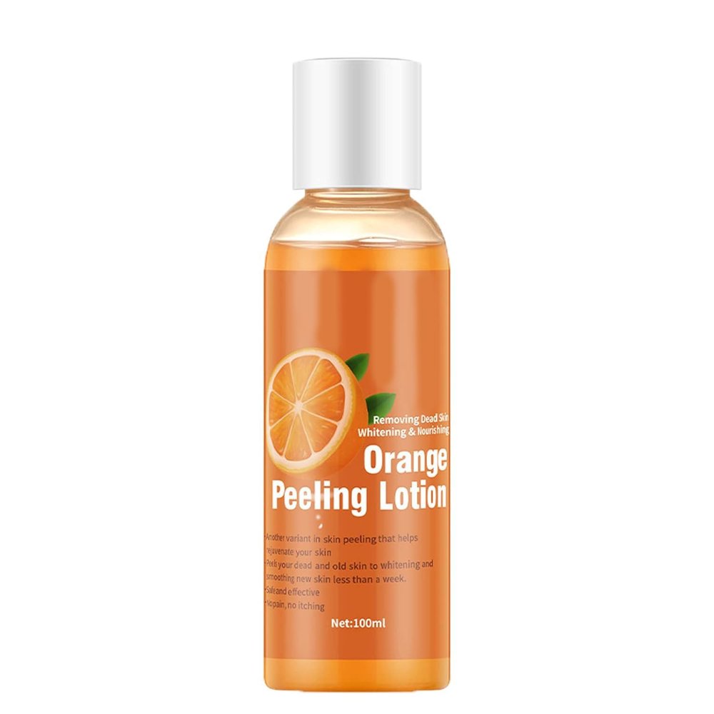 Orange Peeling Lotion,Vitamin C Peel Off Mask,Blackhead Mask Peel,Instant Exfoliation Dead Skin Remover Brightening Peeling Gel for Skin Body Face Neck Knees Foot-100ML/3.4 FLOZ (1PCS)