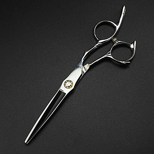 Hair Cutting Scissors, 6 inch Professional Japan 440c silver hair scissors beauty haircut thinning barber hair cutting shears hairdresser scissors (Color : Cutting)