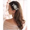 LOVFOIVER Rhinestone Wedding Hair Comb Pearls and Crystal Bridal Hair Piece Wedding Flower Hair Accessories for Women and Girls view 1