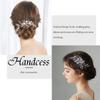 LOVFOIVER Rhinestone Wedding Hair Comb Pearls and Crystal Bridal Hair Piece Wedding Flower Hair Accessories for Women and Girls view 3