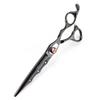 Hair Cutting Scissors, 7inch Professional Japan 440c Black grooming hair scissors cutting barber haircut thinning shears Hairdressing scissors (Color : Set) view 3