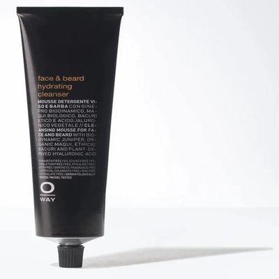 Sleekshop Comb + 0way FACE & BEARD HYDRATING CLEANSER, Cleansing Mousse for Facial Skin and Hair, Made in Italy, Biodynamic Ingredients (w/SLEEKSHOP Pin Comb) (5 ounce)