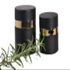 Set of Two Black and Gold Airless Moisturizer Pump Dispensers - one 1.7 oz jar Plus one 0.5 oz Jar for Moisturizer, Lotions, and Creams. view 1