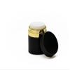 Set of Two Black and Gold Airless Moisturizer Pump Dispensers - one 1.7 oz jar Plus one 0.5 oz Jar for Moisturizer, Lotions, and Creams. view 3