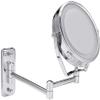 NOVOCE Vanity Mirror, 6" Diameter Bathroom Shaving Makeup Mirror with LED Lights Wall Mount Two Sides Extendable Rotate Cosmetic Mirror Magnifying 7X view 1