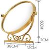 NOVOCE Cosmetic Mirror Makeup Mirror,Nordic Bedroom Desktop HD Desktop Mirror 360 Rotation Round Wrought Iron Dressing Table Creative Golden Mirror Little Mirror (Size view 2