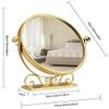 NOVOCE Cosmetic Mirror Makeup Mirror,Nordic Bedroom Desktop HD Desktop Mirror 360 Rotation Round Wrought Iron Dressing Table Creative Golden Mirror Little Mirror (Size view 3