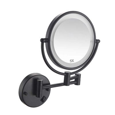 5X Magnification Wall-Mounted Bathroom Mirror Wall Mount LED Lighted 8 Inch Makeup Mirror Double Sided 360 Swivel Extendable Cosmetic Vanity Mirror,Whitelight,plugging ( Color : Whitelight , Size : P