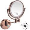 NOVOCE Makeup Mirror with Lights and 7X Magnification, 8 Inch Double Sided Vanity Magnifying Mirror for Bathroom (Color : Rose Gold) view 1