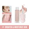 Hocossy Liquid Highlighter Makeup Face Highlighters & Luminizers, Pink Highlighters Makeup for Long Lasting Shimmer Natural Glow, Body Highlighter Easy to Apply with Cushion Applicator (#3 Rose gold) view 3