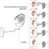 NOVOCE Makeup Mirror, Wall Mount LED Lighted 10X Magnifying Cosmetic Mirror 360 Swivel Extendable Two Sided Vanity Mirror, Powered by 4 x AAA Batteries 8 inch view 2