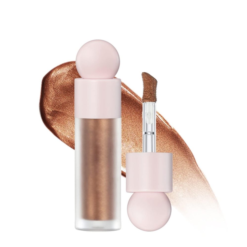Hocossy Liquid Highlighter Natural Glow For Face & Body, Waterproof Moisturizing Light Liquid Luminizer For Long Lasting Shimmer, Contour Highlighter Stick Easy to Apply with Cushion Applicator (#4 Candlelight)