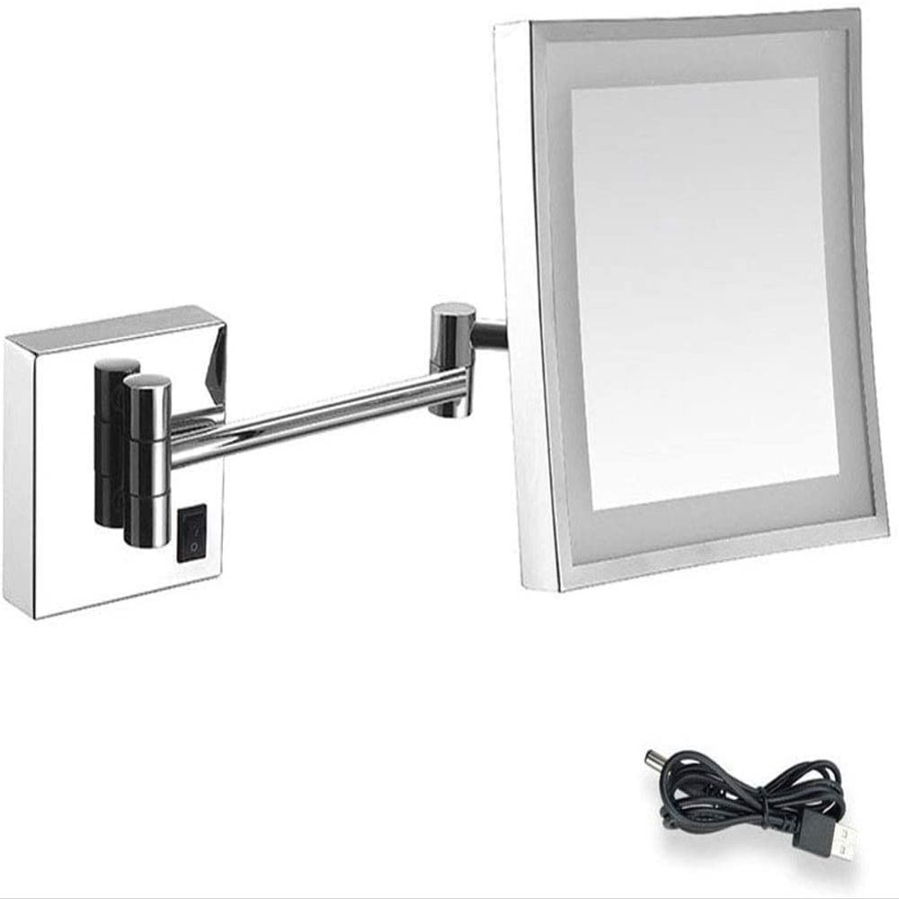 NOVOCE Vanity Mirror 8 Inch Double Sided Wall Mount Makeup Mirror with 10X Magnification, Two-Sided 360&Deg;Swivel Extendable Cosmetic Mirror Bathroom Shaving Mirror