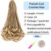 French Curl Braiding Hair Blonde 24 Goddess Box Braids Crochet Hair for Black Women Pre Looped French Curly Braiding Hair 14 Inch Curly Crochet Hair French Curls Spiral Braids(#24) view 2