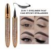 2023 New Self-Adhesive Eyeliner Eyelash Glue Pencil-With 5 Pairs False Eyelashes. Magic Self-Adhesive Long-Lasting Eye Liner Eyelash Glue Pen, Liquid Eyeliner Pen, Non Magnetic (3PCS) view 4