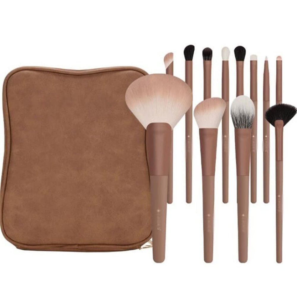 12 Cream Makeup Brush Set Eyeshadow Brush Concealer Brush Blush Brush Foundation