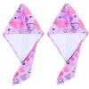 2 Pack Hair Drying Towel for Kids Toddler Girls Microfiber Quick Drying Towel Hat Wrap Super Absorbent Twist Turban Cap Cartoon Wrapped Bath Hair Dry Hat view 1