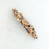 Faship Champagne Premium Rhinestone Crystal Floral Small Hair Barrette Clip view 3