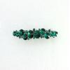 Faship Green Premium Rhinestone Crystal Floral Small Hair Barrette Clip view 2