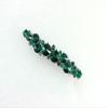 Faship Green Premium Rhinestone Crystal Floral Small Hair Barrette Clip view 3