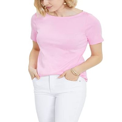 Charter CIub Cotton Boat-Neck Top Bubble Bath XL