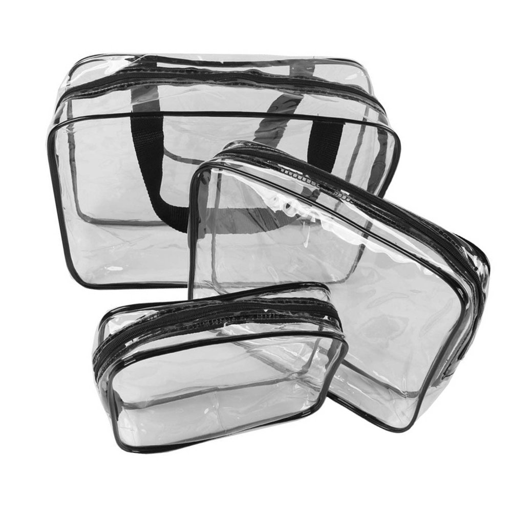 Clear Cosmetic Bag, Clear Cosmetics Bag Toiletry Bag PVC Transparent Waterproof Large Capacity Portable Makeup Bags Travel Storage Bag for Travel/474