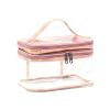 Double Layer Clear Cosmetic Bag, Large Makeup Bag Portable Travel Makeup Handbag Organizer Transparent Toiletry Bag for Men Women/536 (Color : Pink) view 1