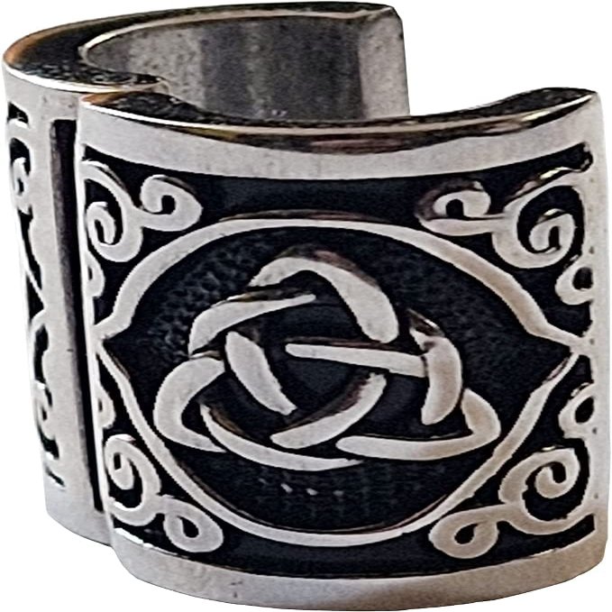 Hair Beads Opener, Viking Beard Bead 316L Steel Silver Stainless Steel Large Runes