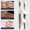 Shine Chance Acrylic Nail Art Brush Size 14, 100% Pure Kolinsky Hair Oval for Application, Professional Extension Manicure Tool Striping Drawing Pen DIY Home Salon, Black, 1.0 Count view 3